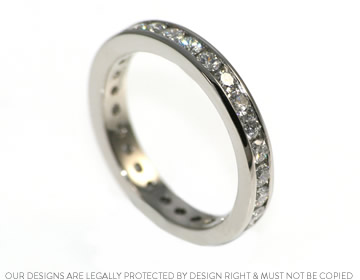 Sparkly platinum and diamond full eternity ring