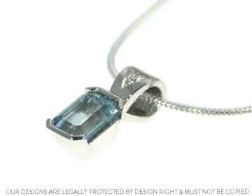 Julie's stunning crisp blue aquamarine pendant