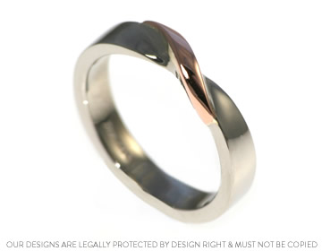 Natalie's fitted palladium and rose gold wedding ring