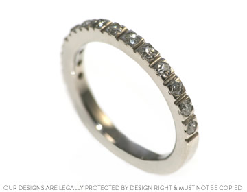 Diane's palladium eternity ring using her own diamonds