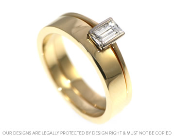 Sam's unusual fitted wedding ring crafted in  yellow gold