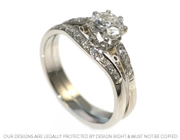 Verity's platinum and diamond shaped wedding ring