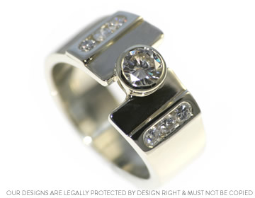 Mandy's eye catching white gold and diamond engagement ring