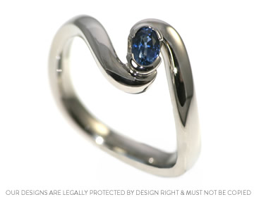 Delicate and beautifully crafted sapphire twist ring