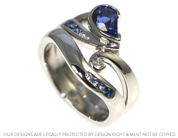 Dawn's handmade platinum and sapphire fitted wedding ring 