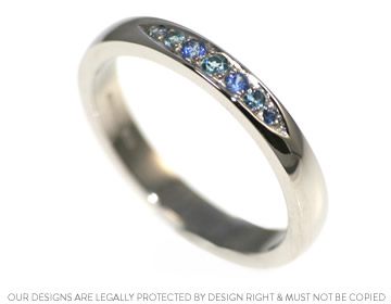 Claire's beautiful sapphire and aquamarine wedding ring