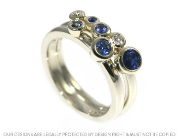 Vickie's 9ct white gold and sapphire wedding ring