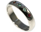 lesley's platinum eternity ring with beautiful coloured stones