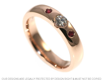 Kerrin's tension style diamond and ruby engagement ring