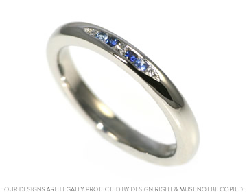 Ellie's sapphire and diamond platinum wedding ring