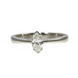 0.45ct h si marquise cut diamond and platinum engagement ring