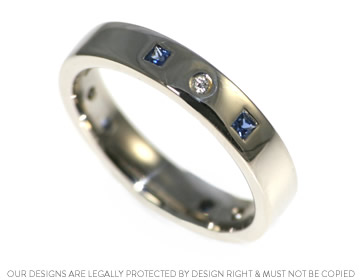 Doreen's diamond and sapphire eternity ring