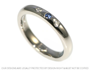 Jessica's sapphire and diamond engagement ring