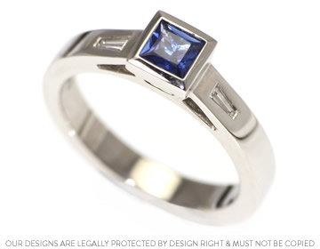 A stunning Art Deco inspired sapphire engagement ring 