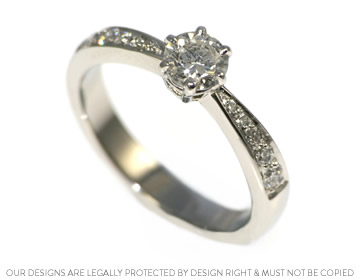 A classic platinum and diamond engagement ring