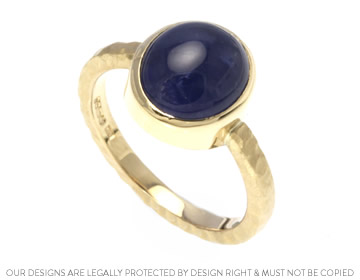 Shahin's matrix blue sapphire engagement ring