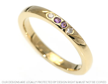 Delicate amethyst and diamond eternity ring