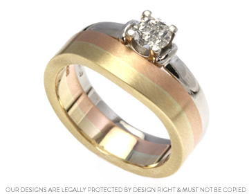 Lesley's mixed metal gentle wave wedding ring