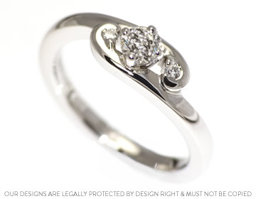 Nadine's platinum and diamond engagement ring