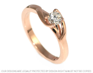 A unique Fairtrade rose gold and diamond engagement ring