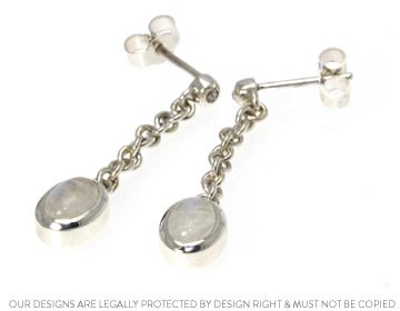 Christine's stunning diamond and moonstone earrings