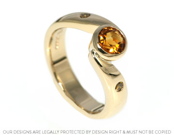 Harriet's citrine and cognac diamond wedding ring 