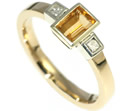 june's trilogy style citrine and diamond dress ring