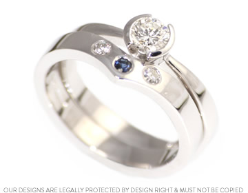 Mark and Rebecca's beautiful white gold fitted wedding ring 