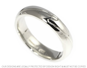 Bill's handfinished 9ct white gold wedding ring