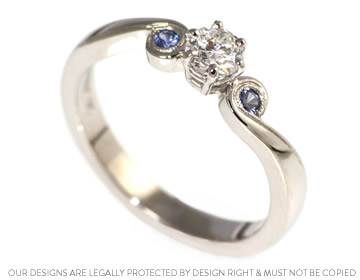 Becky's stunning trilogy engagement ring with twist detail