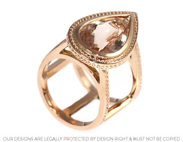 Victoria's morganite and 9ct rose gold bespoke ring