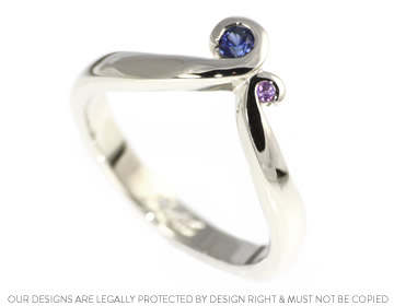 Leanne's beautiful sapphire and amethyst engagement ring