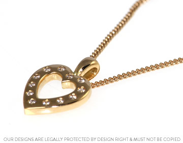 Jessica's heart pendant with twelve beautiful diamonds