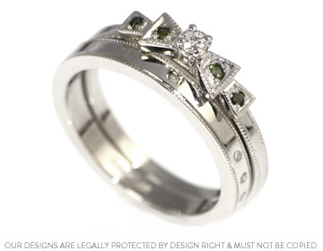 Claire's platinum wedding ring with sparkly diamonds