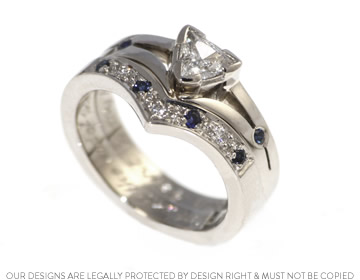 Alina's palladium diamond and sapphire ring