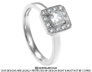 Palladium engagement ring with 0.50ct G VS1 diamond and brilliant cut H SI diamonds