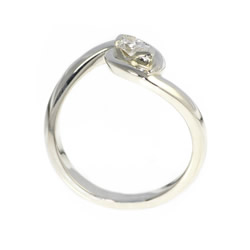 twist style 0.23ct marquise cut recycled diamond and 9ct white gold solitaire