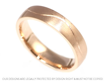 James' rose gold wedding ring with contrasting finishes