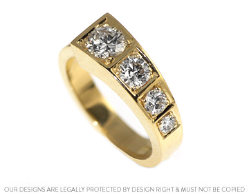 Stunning 18ct yellow gold sculptural diamond ring.