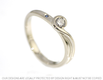 Alice's stunning diamond and sapphire engagement ring with a twist