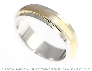 Nick's white and yellow gold wedding ring