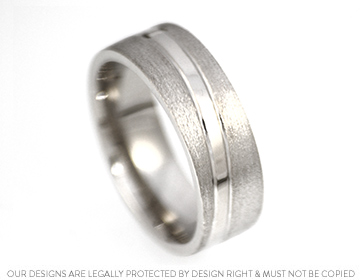 Ian's palladium wedding ring with contrasting finishes