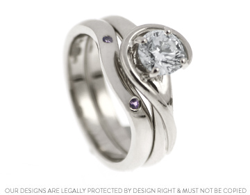 Anita's 18ct white gold and lilac sapphire wedding ring