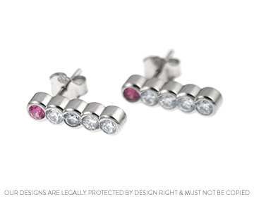 Hannah's stunning platinum and pink sapphire earrings