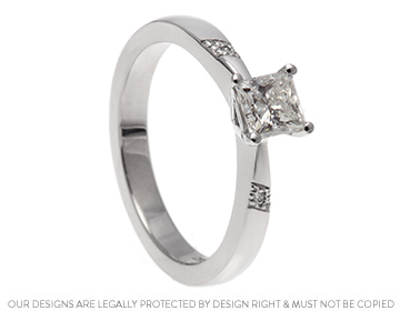 Claire's bespoke princess cut diamond engagement ring