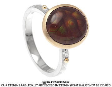 Vicky wanted to set her own fire agate into a special dress ring 