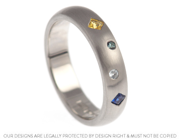 Palladium, Sapphire and Topaz Eternity Ring