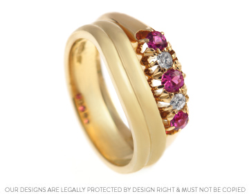 Amy's yellow gold double style wedding ring