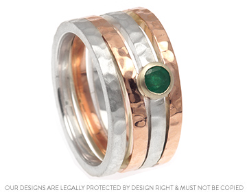 Erin's white and rose gold emerald dress ring