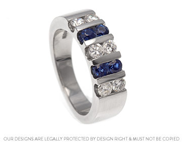 Jill's impressive sapphire and diamond palladium dress ring